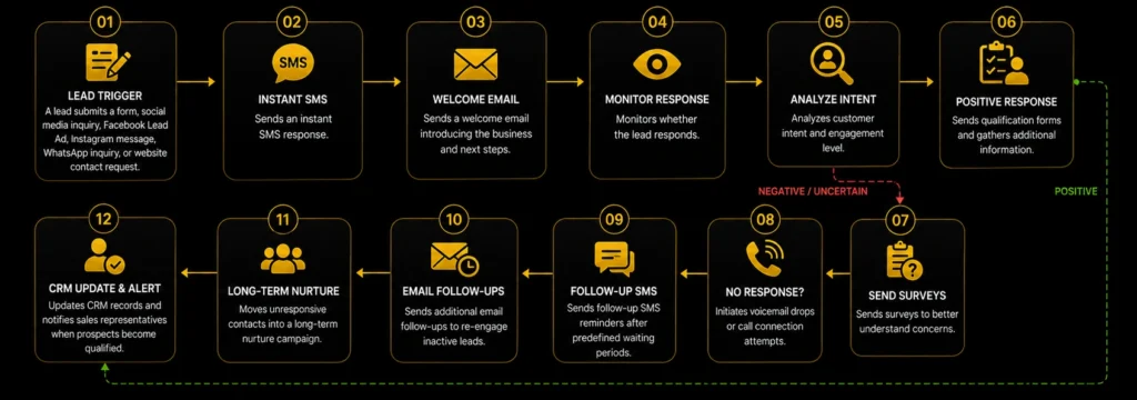 Social lead follow-up automation workflow for landscaping businesses